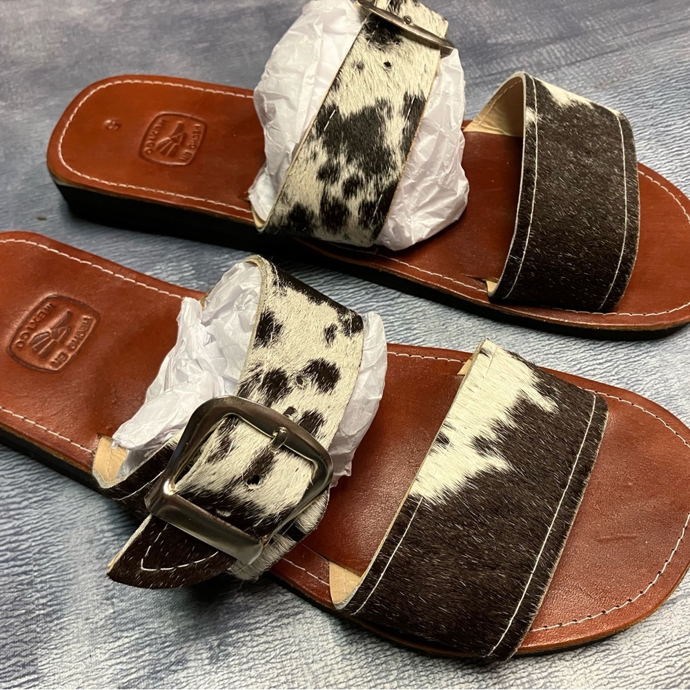 Cowhide Leather Huaraches Sandals Hippie Cowgirl Western Boho New